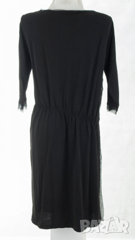 Черна елегантна рокля с воал марка ODM - L/XL, снимка 4 - Рокли - 29018850