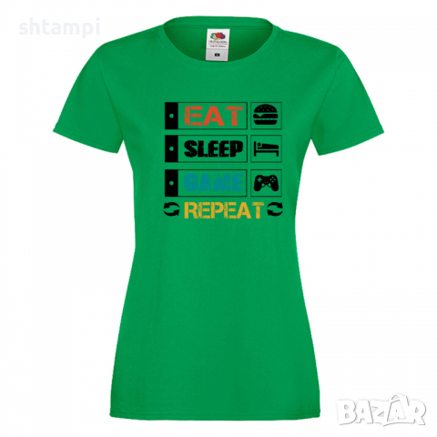 Дамска тениска Game 2,Eat,Sleep,GameRepeat,Ядене,Спане,Геймс, снимка 3 - Тениски - 36420259