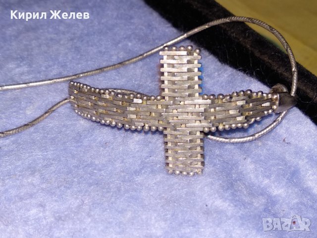 ДЕБЕЛО ПОСРЕБРЕН СРЕБЪРЕН ВИНТИДЖ АРТ МОДЕЛ КРЪСТ с ПОСРЕБРЕНА ВЕРИЖКА и ПЕЧАТИ 925 / 30840, снимка 5 - Колиета, медальони, синджири - 40552645