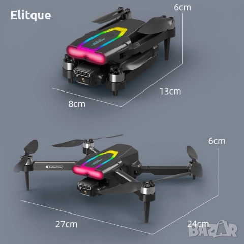 WIFI FPV професионален мини RC сгъваем дрон със 1080px камера, снимка 7 - IP камери - 52895223