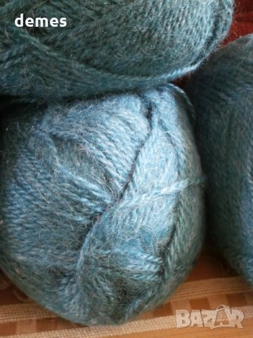 Маслено зелена турска прежда MOHAIR 400 грама, снимка 4 - Други - 27474920
