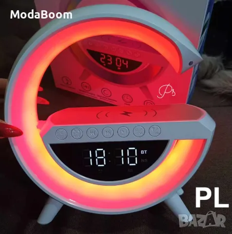Смарт Лампа 4в1 - Часовник, Тонколона, Лампа, Безжично заряднo, снимка 2 - Лед осветление - 48369801