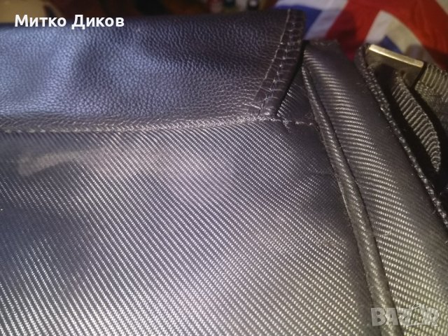 Guess мъжка чанта маркова за през рамо лаптоп естествена кожа -промазан плат 37х27х9см като нова, снимка 18 - Чанти - 39245090