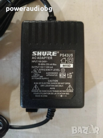 SHURE PS43E - захранване за SHURE безжични микрофони, снимка 3 - Микрофони - 52907089