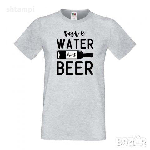 Мъжка тениска Save Water Drink Beer 1,Бира,Бирфест,Beerfest,Подарък,Изненада,Рожден Ден, снимка 5 - Тениски - 36387393