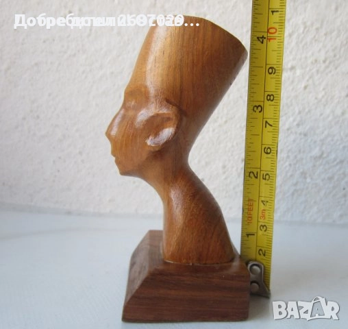 Нефертити 2 бр, фараон, колие, Египет, бюст, метал, дърво дърворезба, снимка 12 - Други - 37587018