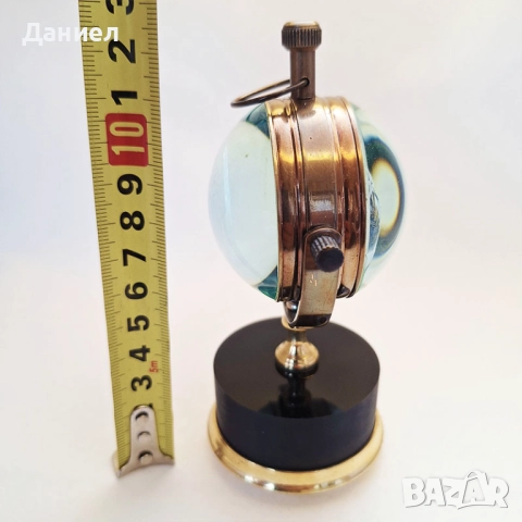 Настолен часовник механичен бронзов с ретро дизайн, снимка 3 - Колекции - 47087369