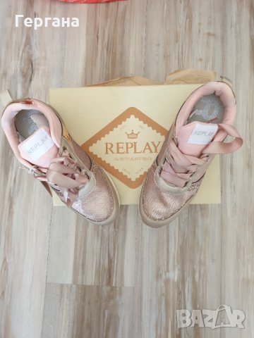 Кецове Риплей с  розови пайети , снимка 5 - Дамски ежедневни обувки - 32679506