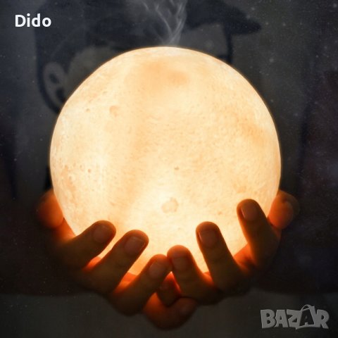 Арома дифузер с LED лампа – с формата на луна, снимка 6 - Настолни лампи - 38215249