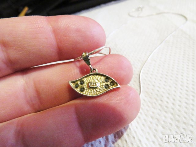 Старинно сребърно око на Назар - амулет против уроки - предпазва от зли очи, премахва негативната, снимка 4 - Колиета, медальони, синджири - 33007430