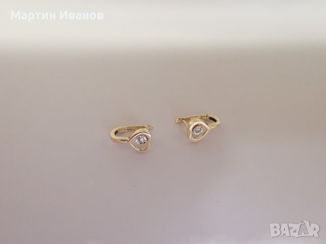 Златни обеци сърце , снимка 5 - Обеци - 43635256