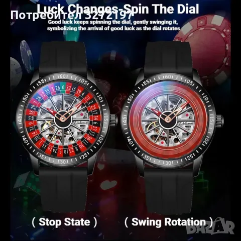 Dulunwe Дизайнерски Автоматичен, механичен часовник Рулетка, водоустойчив , снимка 10 - Мъжки - 50366244