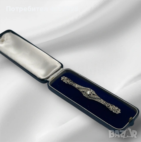 Златна брошка 18к с диаманти , снимка 2 - Други - 53266105