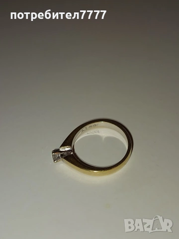 Дамски диамантен златен пръстен, снимка 6 - Пръстени - 53136260