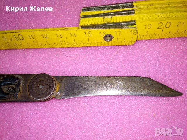 Стар КРАСИВ МНОГО РЯДЪК КОЛЕКЦИОНЕРСКИ ДЖОБЕН ЛОВЕН НОЖ БЕЛКА на ЧИРЕНИТЕ Ножка СССР НОЖЧЕ 43095, снимка 6 - Колекции - 44019113