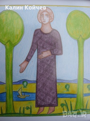 "Вода " - рисунка с цветни моливи , снимка 3 - Картини - 43451313