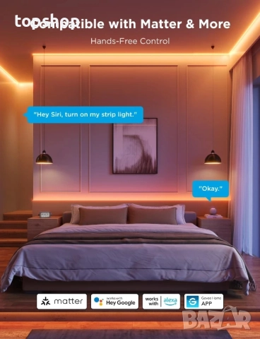 ЧИСТО НОВО Govee COB LED лента Pro, 3 метра LED светлини съвместими с Alexa, Google Assistant..., снимка 9 - Лед осветление - 51598442