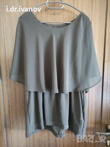 Ефирна официална черна раздвижена туника с етикет, снимка 1