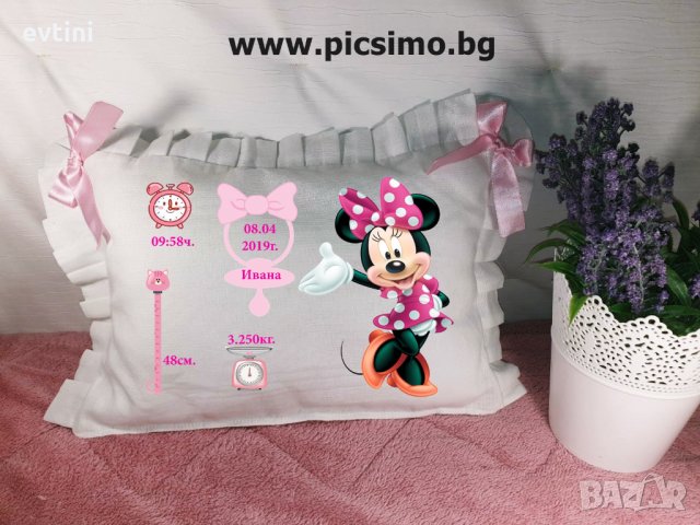 Декоративна възглавничка бебешка/детска визитка, снимка 3 - Спално бельо и завивки - 32646391