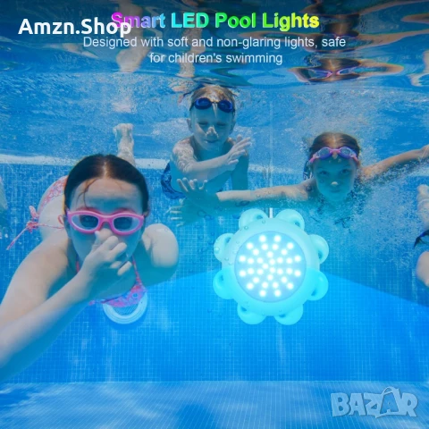 Интелигентни потопяеми лампи LED осветление за басейн 20W RGB музикално синхронизиране, снимка 3 - Други - 50461717