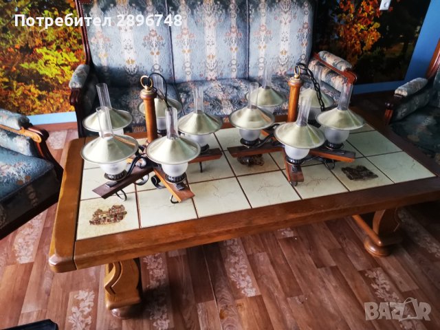 Два полилеия от ковано желязо и мед , снимка 7 - Полилеи - 43899820