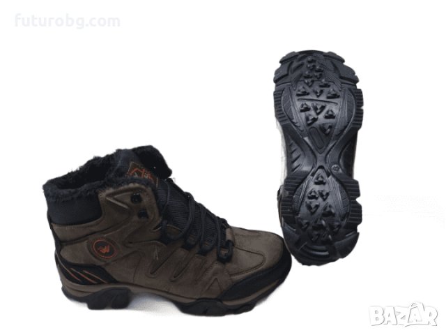 Кафяви водоустоичиви боти за зимата с черен акцент, снимка 3 - Мъжки боти - 38645231