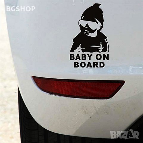 Стикер Бебе в колата / Baby on Board - Черен, снимка 2 - Аксесоари и консумативи - 27445355