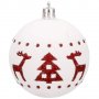 Топка за елха, Коледна декорация, пластмаса, 30 броя, 5 см, червено-бяло, зимни мотиви, снимка 7
