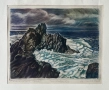 Проф. Христо Стайков графика - “Созополските Скали” картина, снимка 1