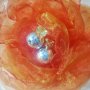 F18 Обеци сребристи топче сфера жълт кристал, снимка 1 - Обеци - 43420181