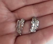 Сребърни обеци с камъчета, снимка 3