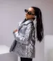 Дамско късо сребристо яке, снимка 3