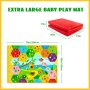 beetoy Бебешка памучна постелка за игра, мека плюшена, 2 X 1,5 м, снимка 7