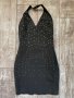 Черна бандажна къса рокля с камъни сваровски-Swarovski Crystal, снимка 2