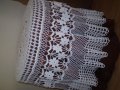  Винтидж ръчно плетена бяла памучна покривка за маса , снимка 5