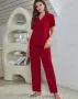 Ежедневна дамска едноцветна пижама от три части, 3цвята , снимка 12