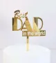 Best Dad in the world златист пластмасов топер украса за торта татко баща , снимка 1
