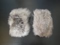 Нови луксозни кожени маншети / гети, естествена кожа с косъм от сребърна лисица, пух, лисича, лисици, снимка 1 - Други - 38708319