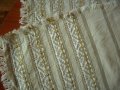 Стар тъкан ленен плат с ресни, покривка, кенар, месал(8.5)