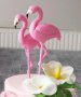 Фламинго на клечка пластмасов топер фигурка за торта , снимка 2