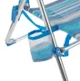 Син раиран плажен стол сгъваем с дръжки и държач за бутилки 69x59x93cm S_1137824, снимка 3