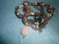 ВИНТИДЖ СРЕБРИСТО КРАСИВО КОЛИЕ с ФАСЕТИРАНИ ПОЛУСКЪПОЦЕННИ КАМЪНИ АРТ ХЕНД-МЕЙД 26639, снимка 10