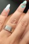 Дамски златен пръстен тип халка с диаманти, снимка 1 - Пръстени - 44099966