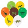 Динозавър Динозаври Джурасик Парк цветни Обикновен надуваем латекс латексов балон, снимка 1 - Други - 39088251