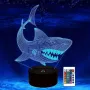 Холограмна 3D LED лампа Акула-дистанционно управление 16 цвята+други режими на управление, снимка 1