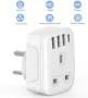 Нов UK към Индия адаптер с 4 USB порта и USB-C, 5 в 1 за пътуване, снимка 6