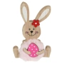 Великденска декорация дървено зайче с розова козина и яйце, 10x1.5x15 см., снимка 1