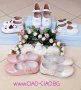 №19-№26, Бели официални бебешки обувки - Балеринки за момиче с панделка за кръщене или повод, снимка 10