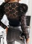 Дамска едноцветна блуза с дълъг ръкав и дантелен панел, 2цвята - 023, снимка 5