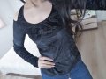 Черна блузка, снимка 1 - Блузи с дълъг ръкав и пуловери - 27664081